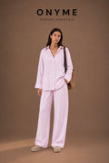 Completo a righe rosa