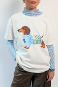T-shirt con stampa bassotto