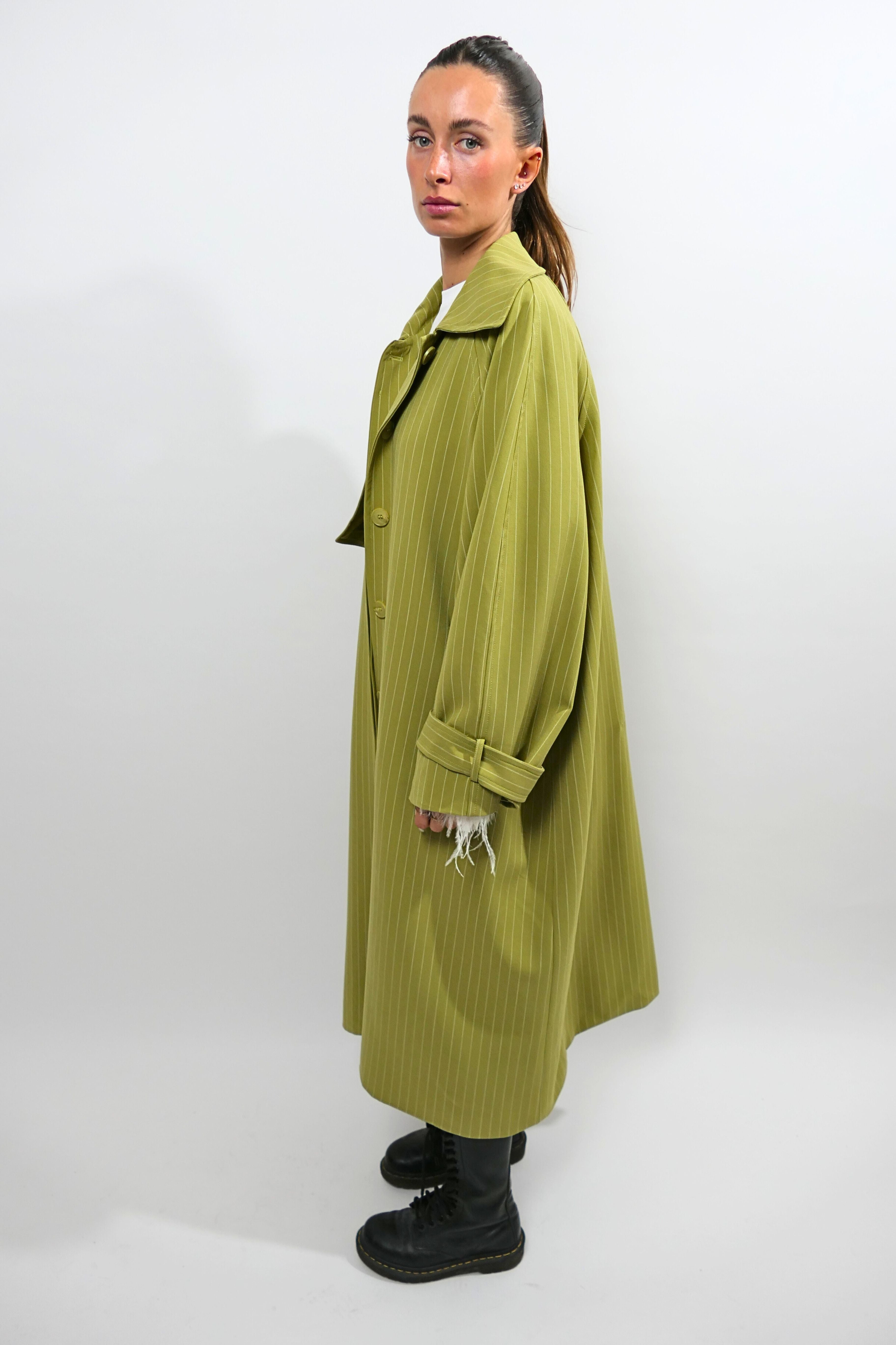 Cappotto lungo verde oliva Lumina