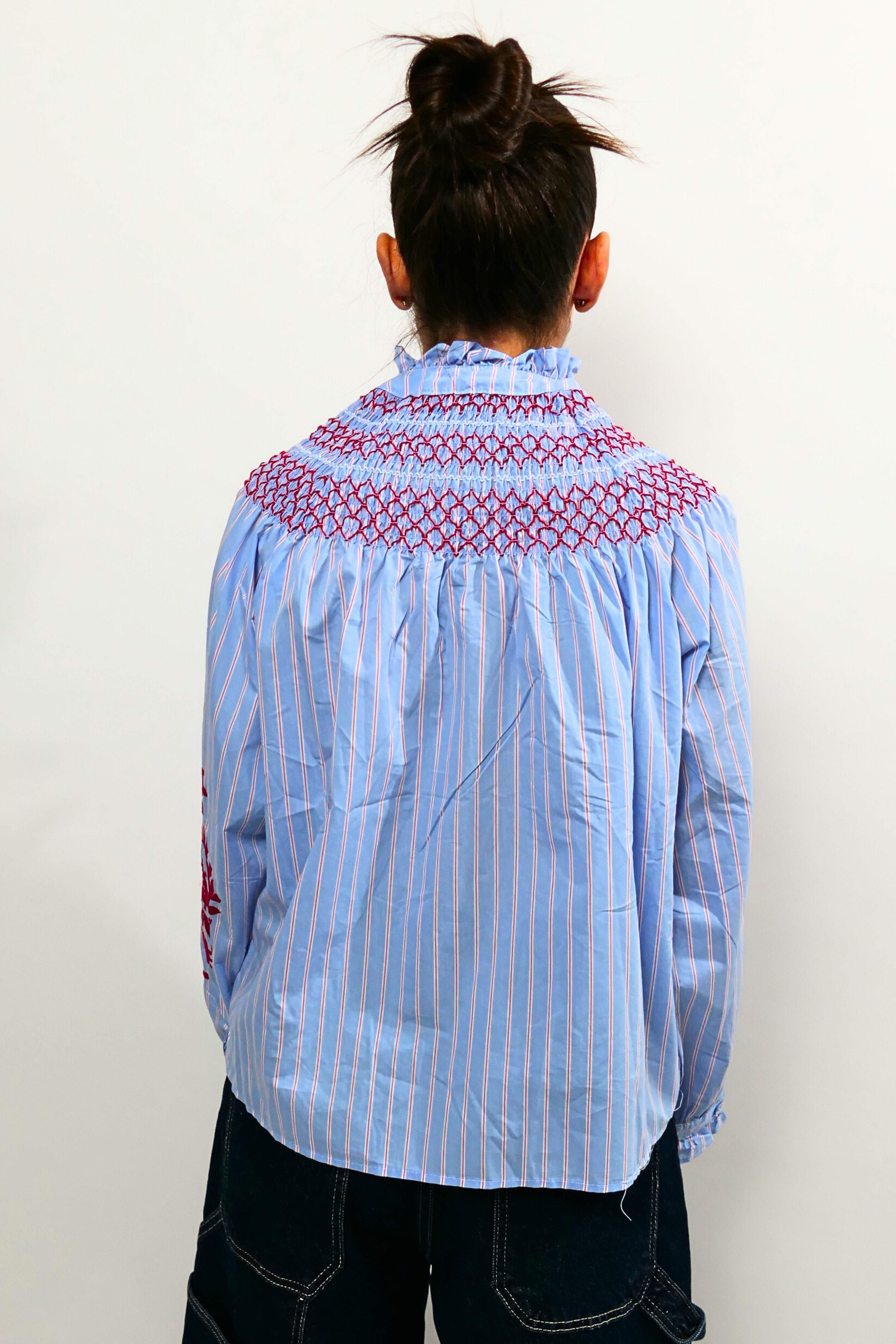 Camicia azzurra con ricamo Altamira Milano