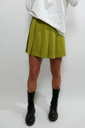 Gonna verde gessata a pantaloncino Lumina