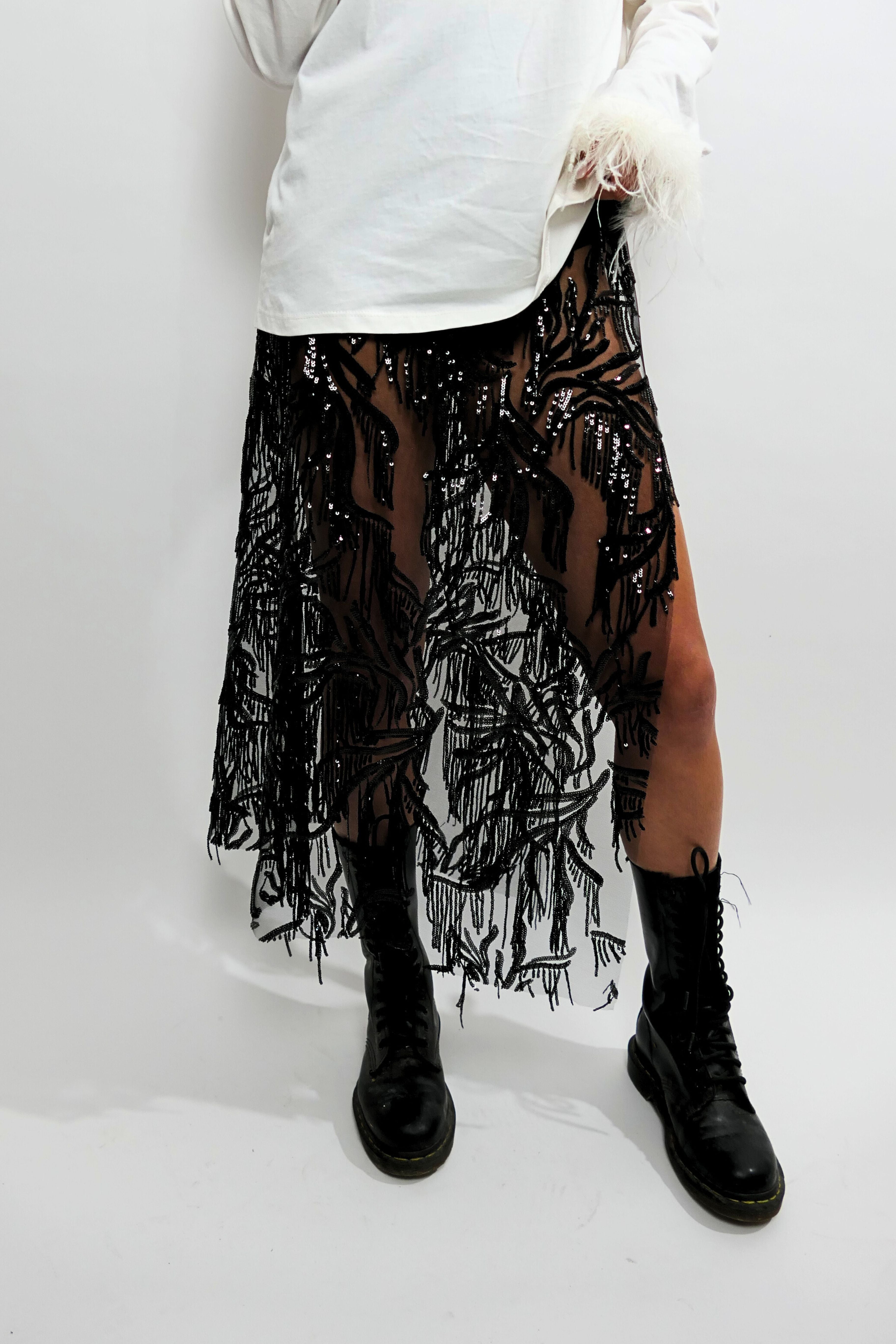 Gonna palletes con spacco laterale Lumina