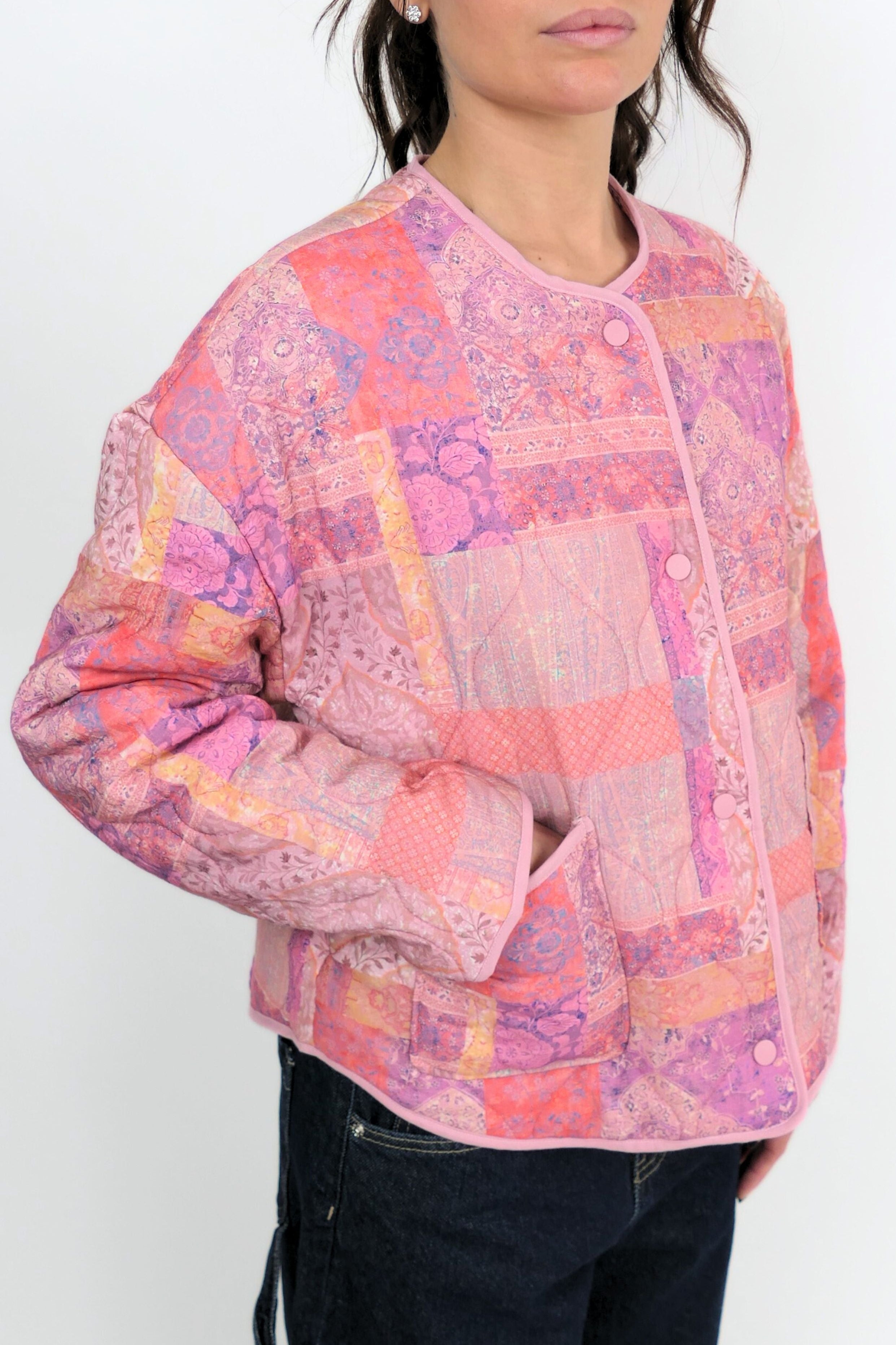 Giacca trapuntata rosa