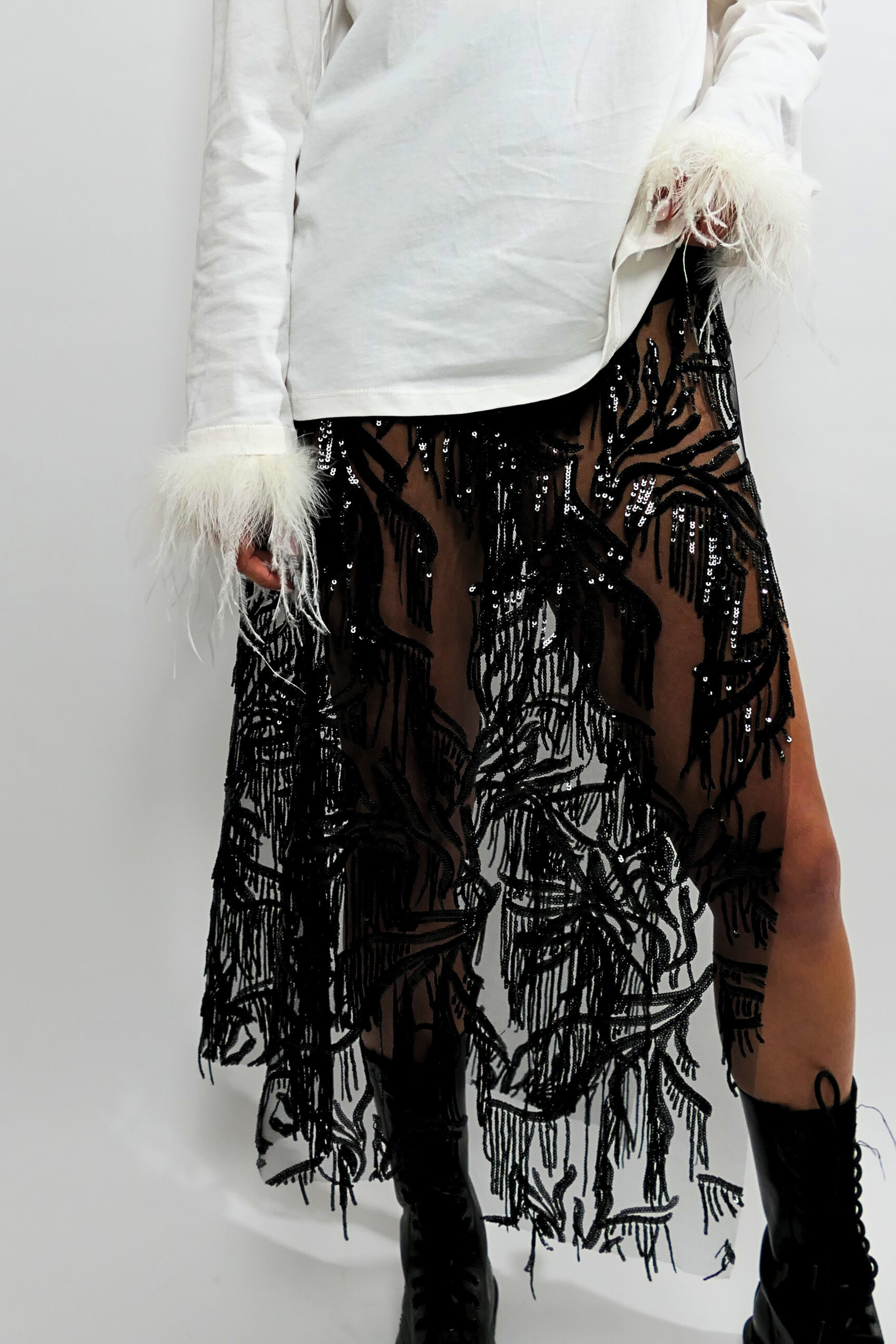 Gonna palletes con spacco laterale Lumina