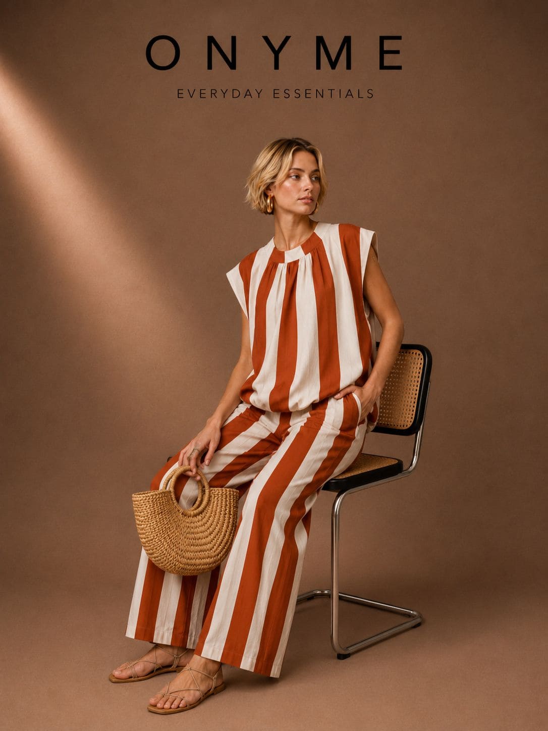 Completo righe con fiocco sul retro