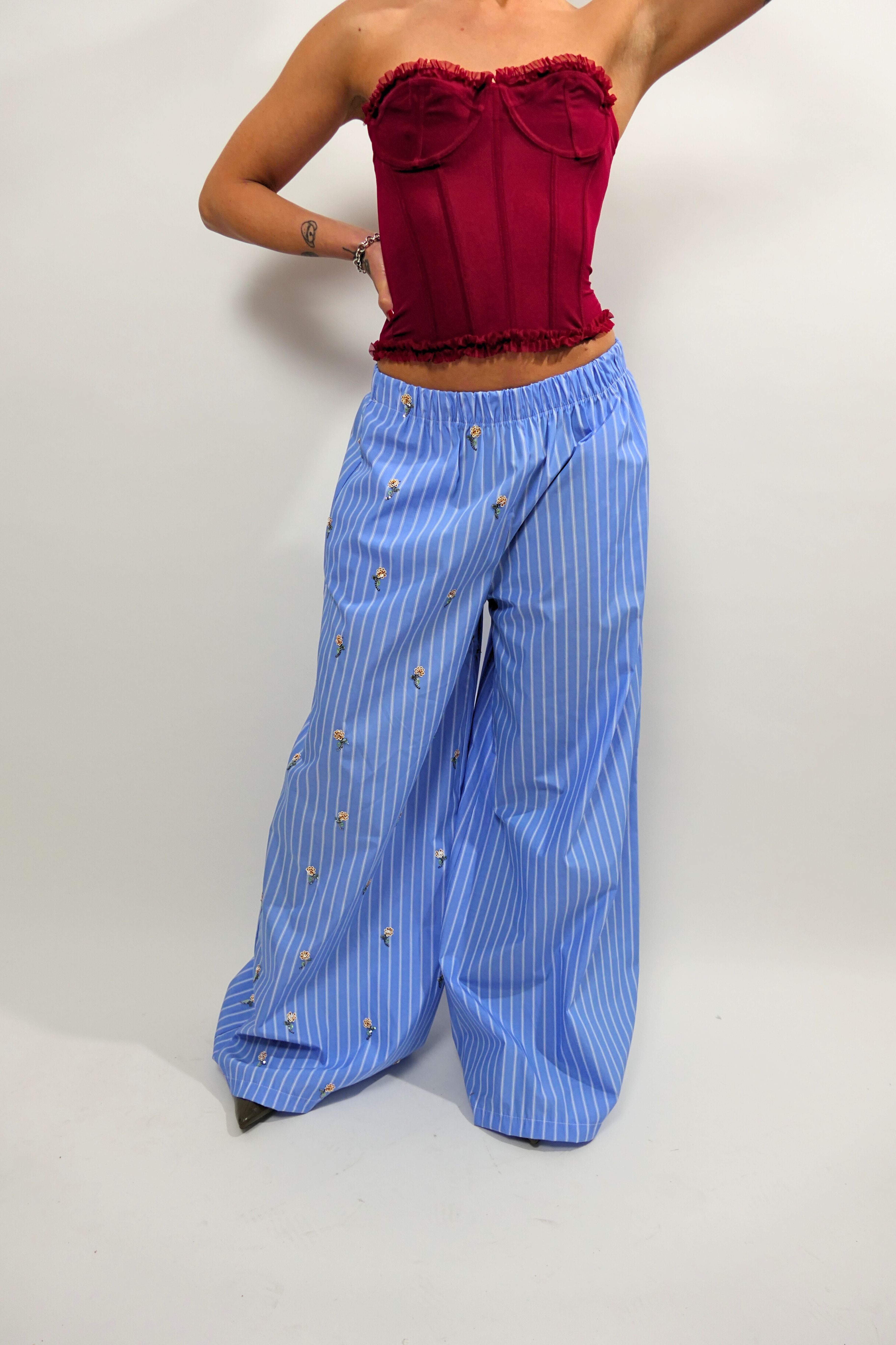 Pantalone righe e fiori Altamira Milano