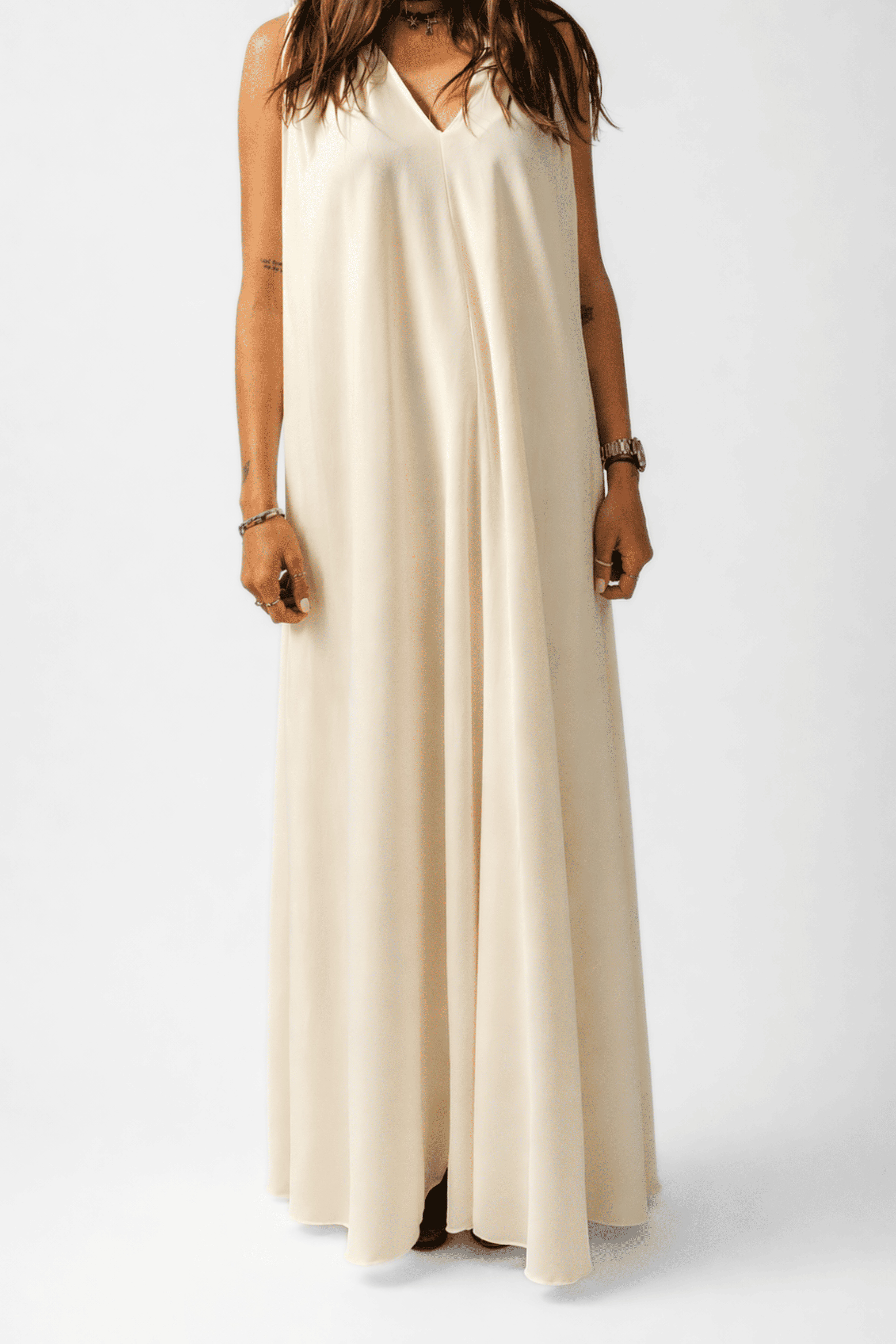 Vestito lungo panna Altamira Milano