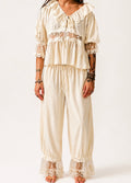 Pantalone panna in pizzo