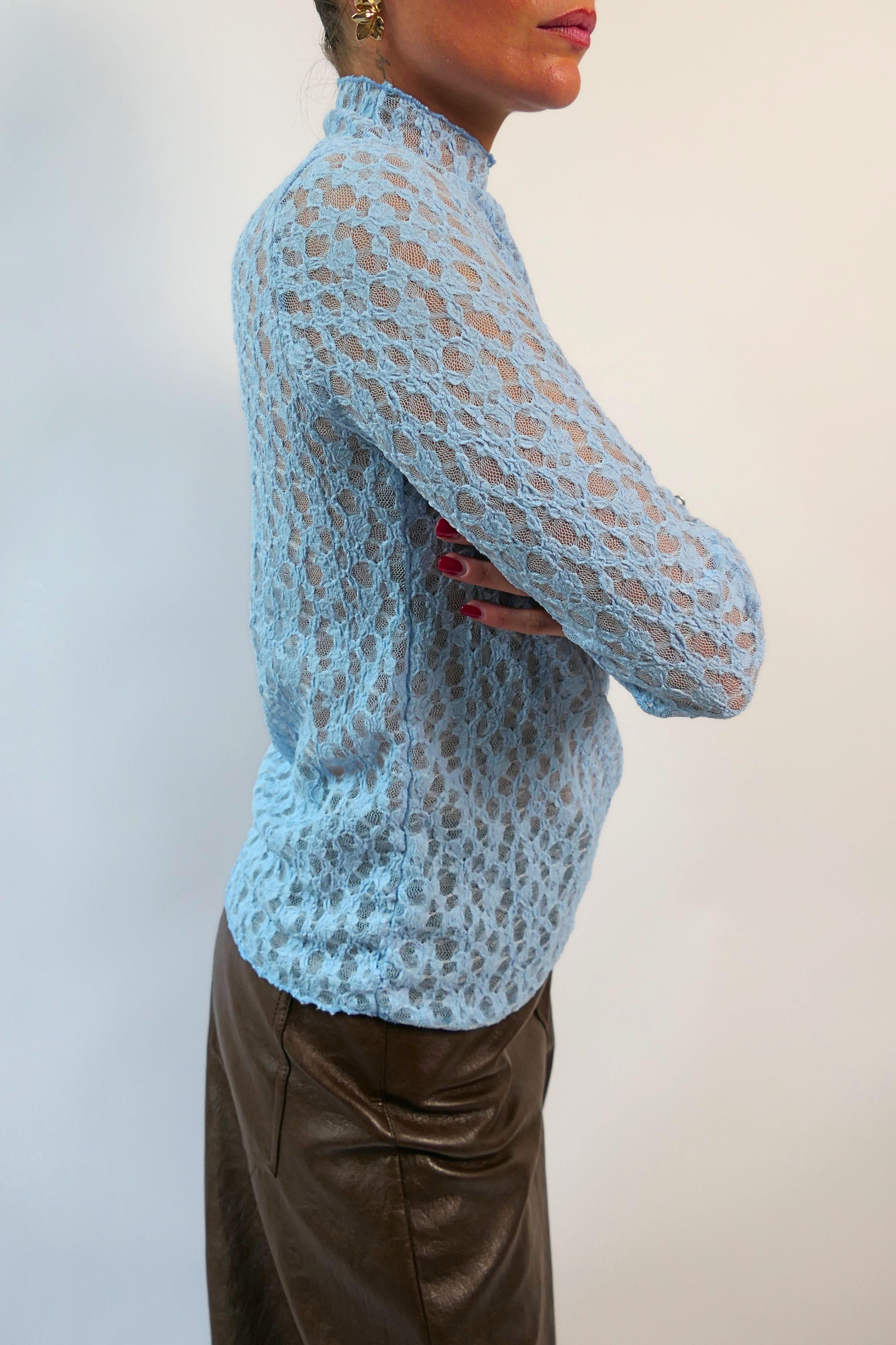 Maglia manica lunga in pizzo