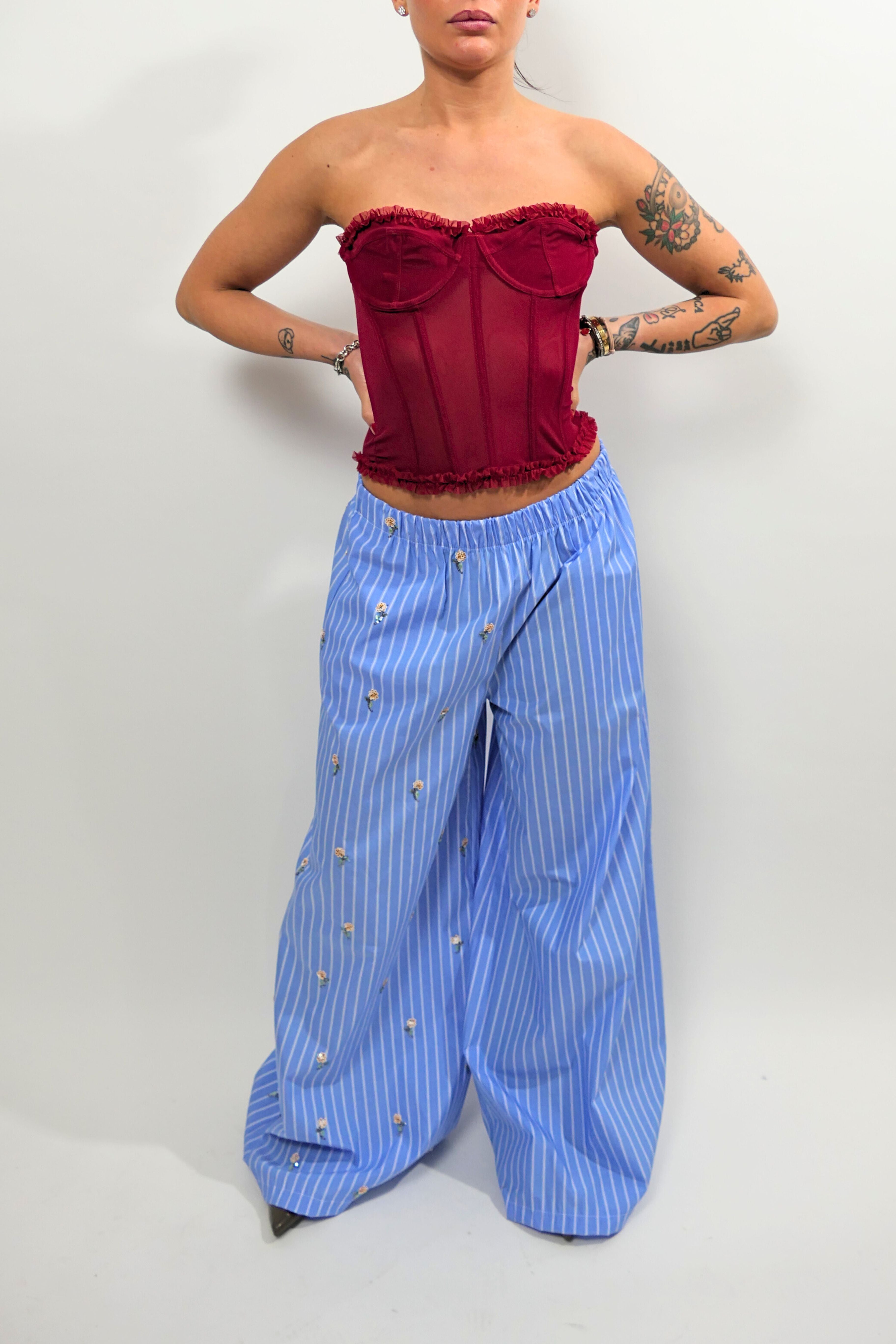 Pantalone righe e fiori Altamira Milano