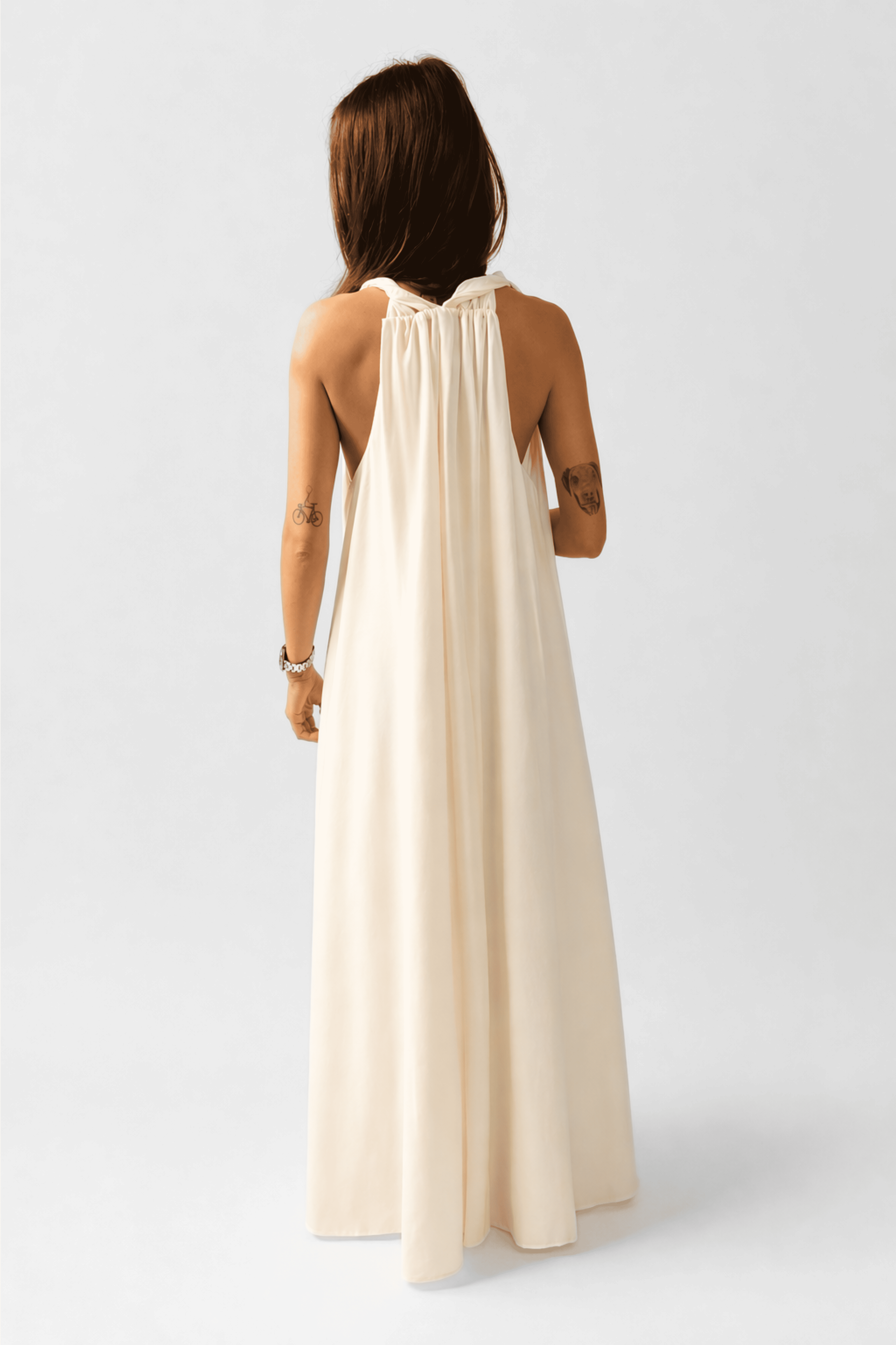 Vestito lungo panna Altamira Milano