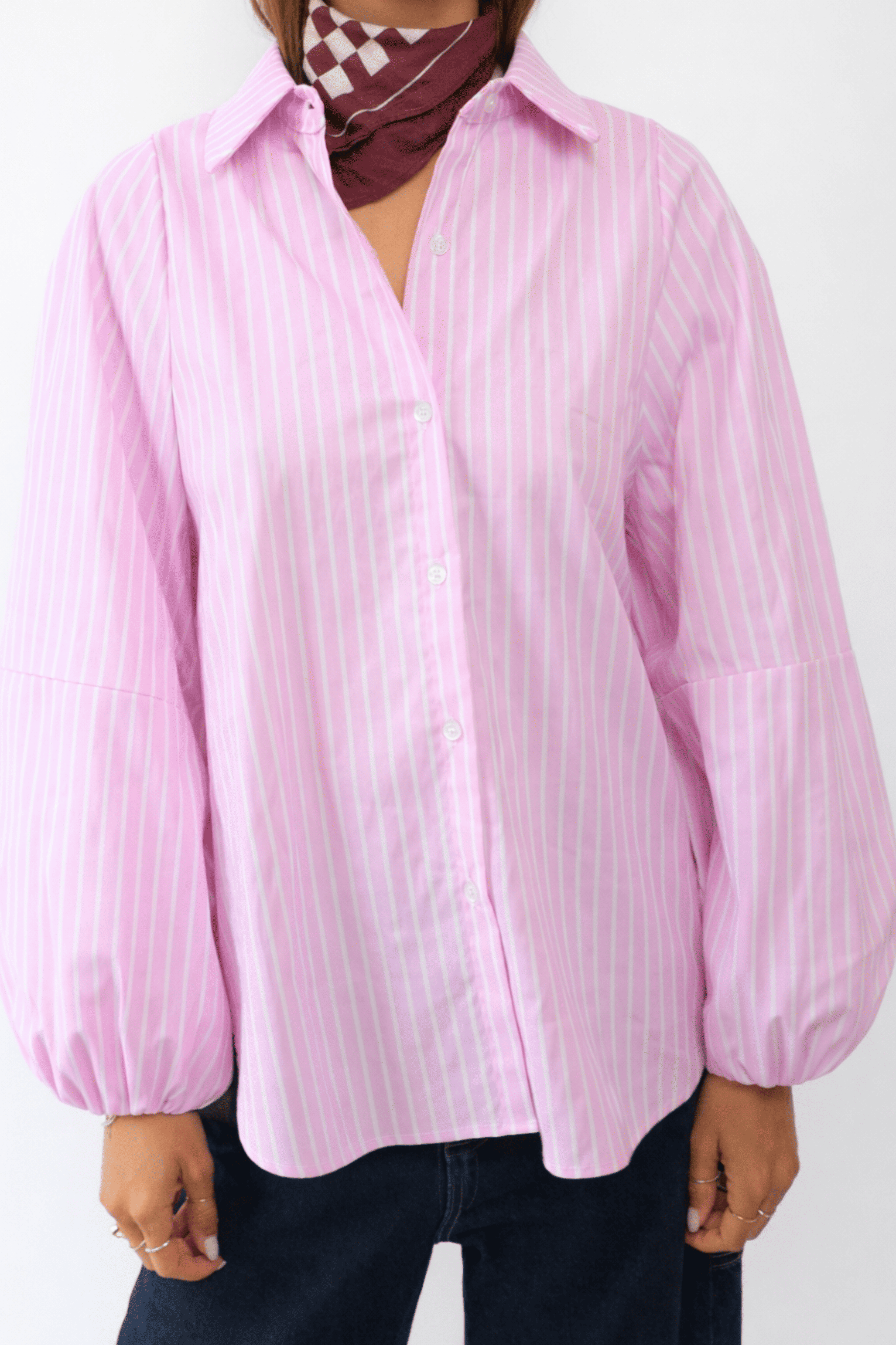 Camicia a righe rosa