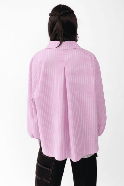 Camicia a righe rosa