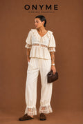 Camicia panna in pizzo