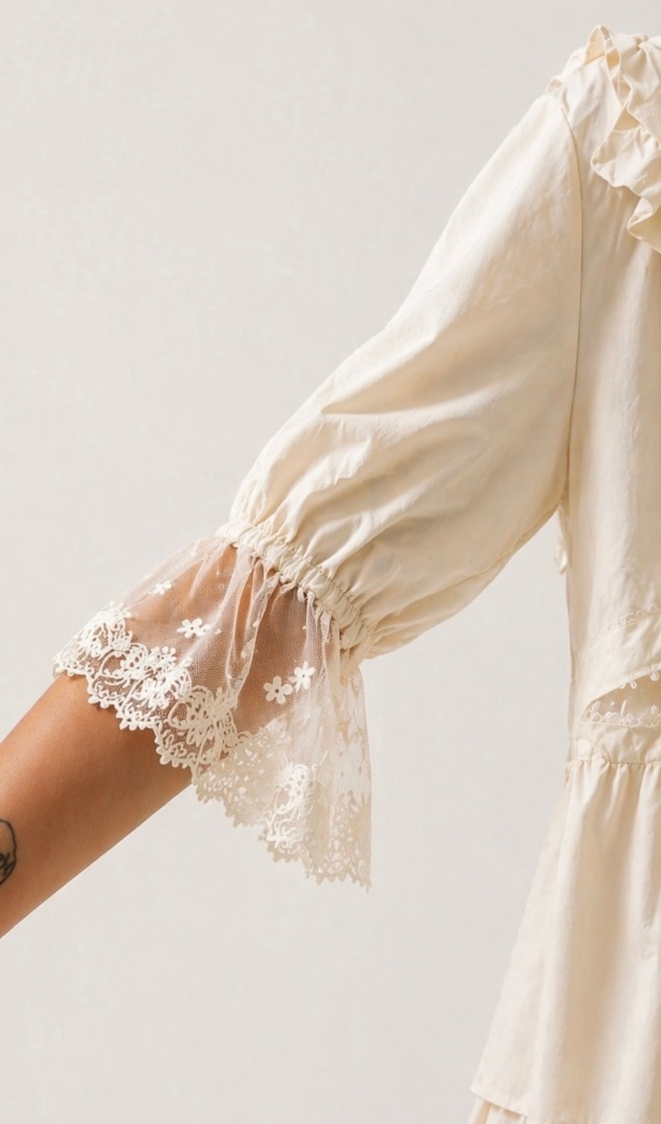 Camicia panna in pizzo