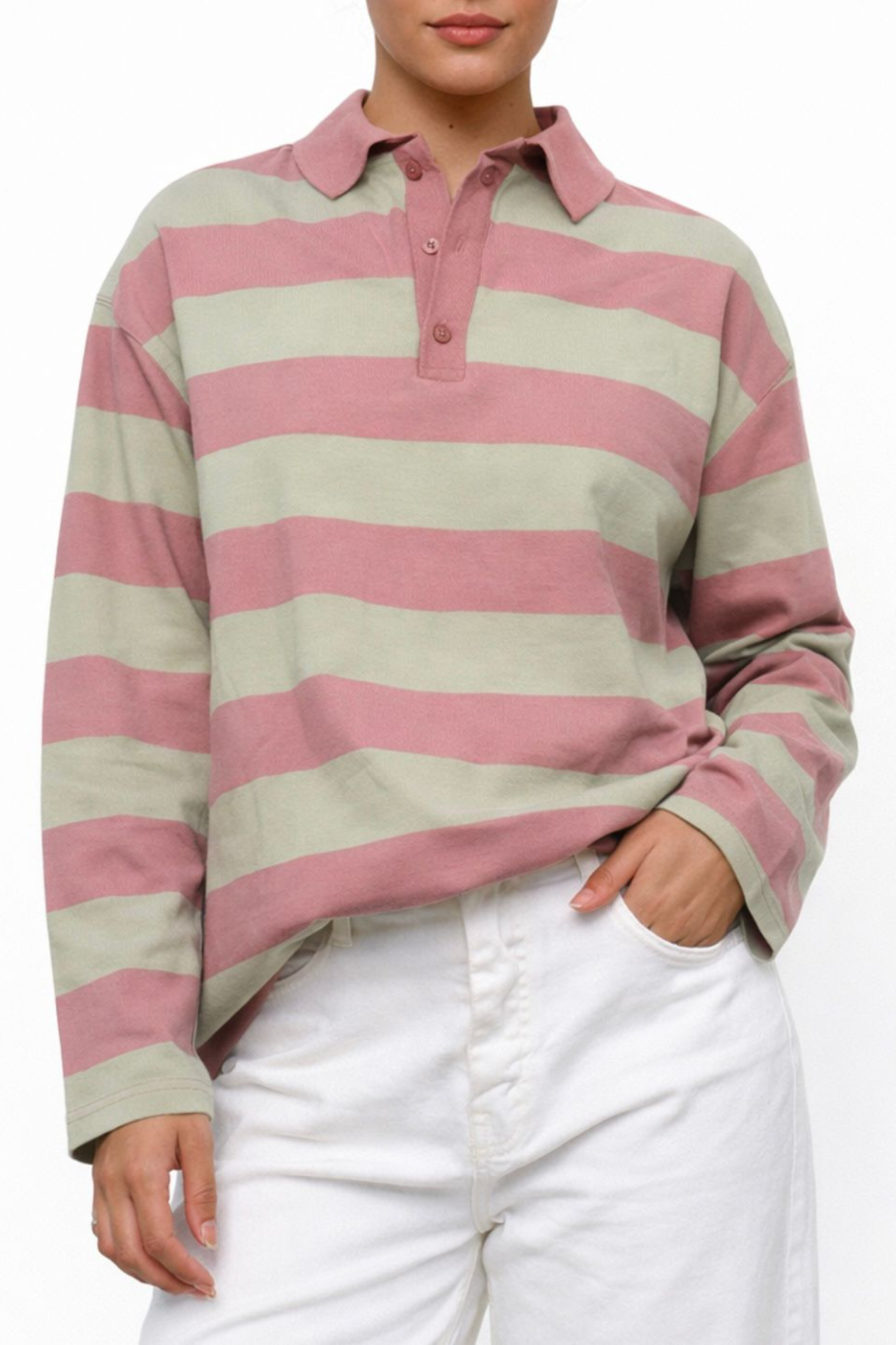 Polo maniche lunghe rosa