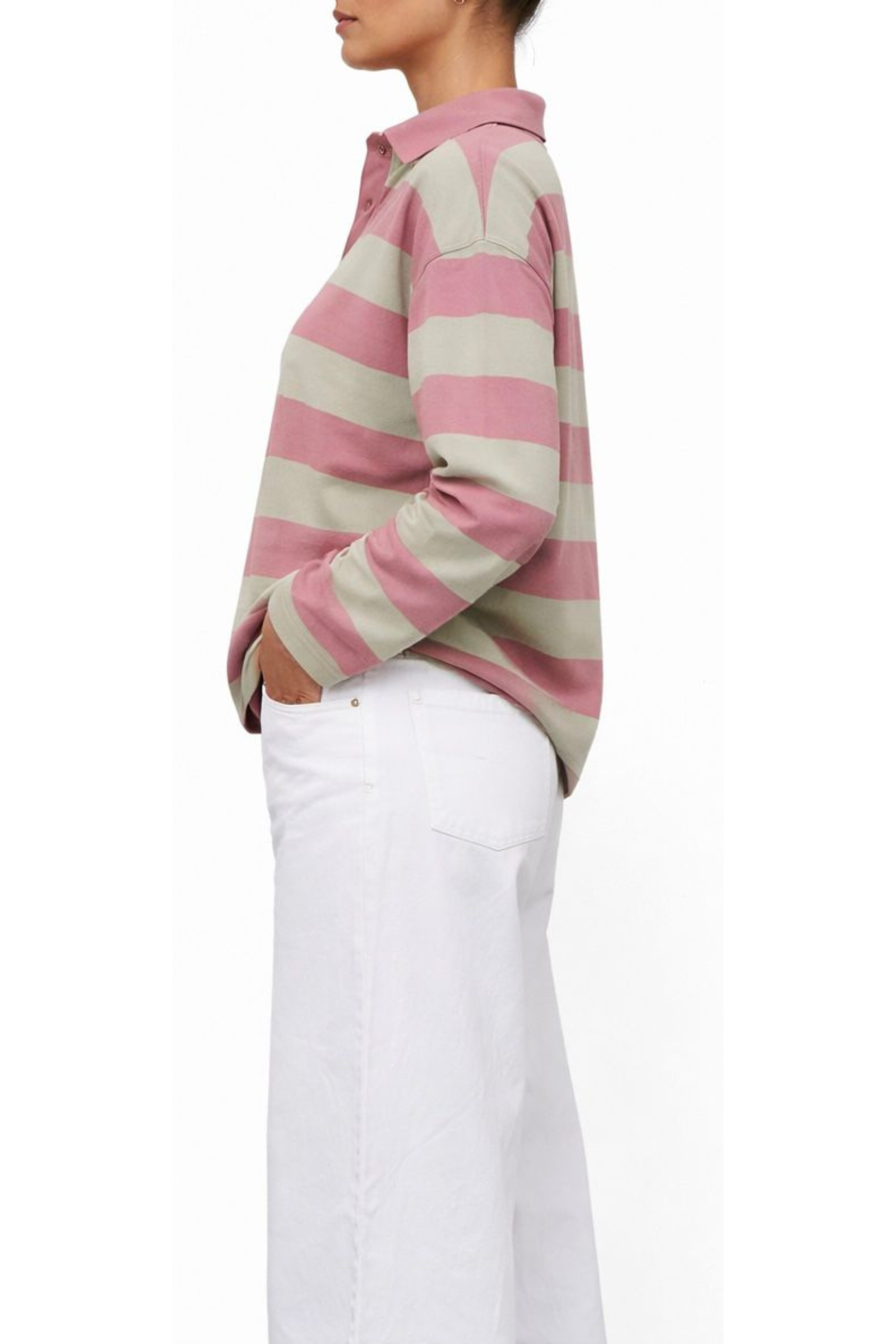 Polo maniche lunghe rosa