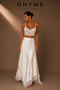 Gonna Lunga Satin con Pizzo