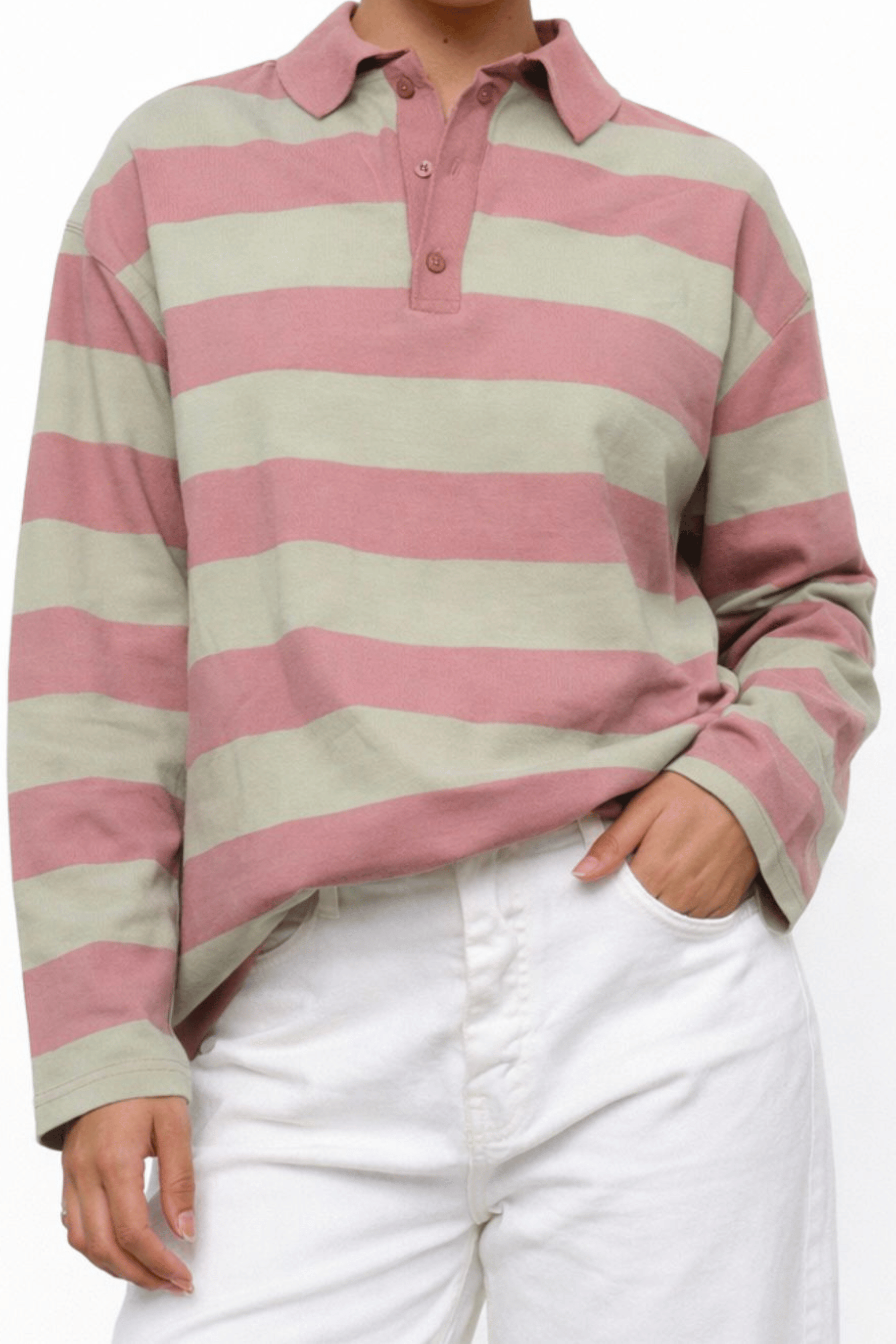 Polo maniche lunghe rosa