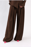 Pantalone plissettato marrone Lumina