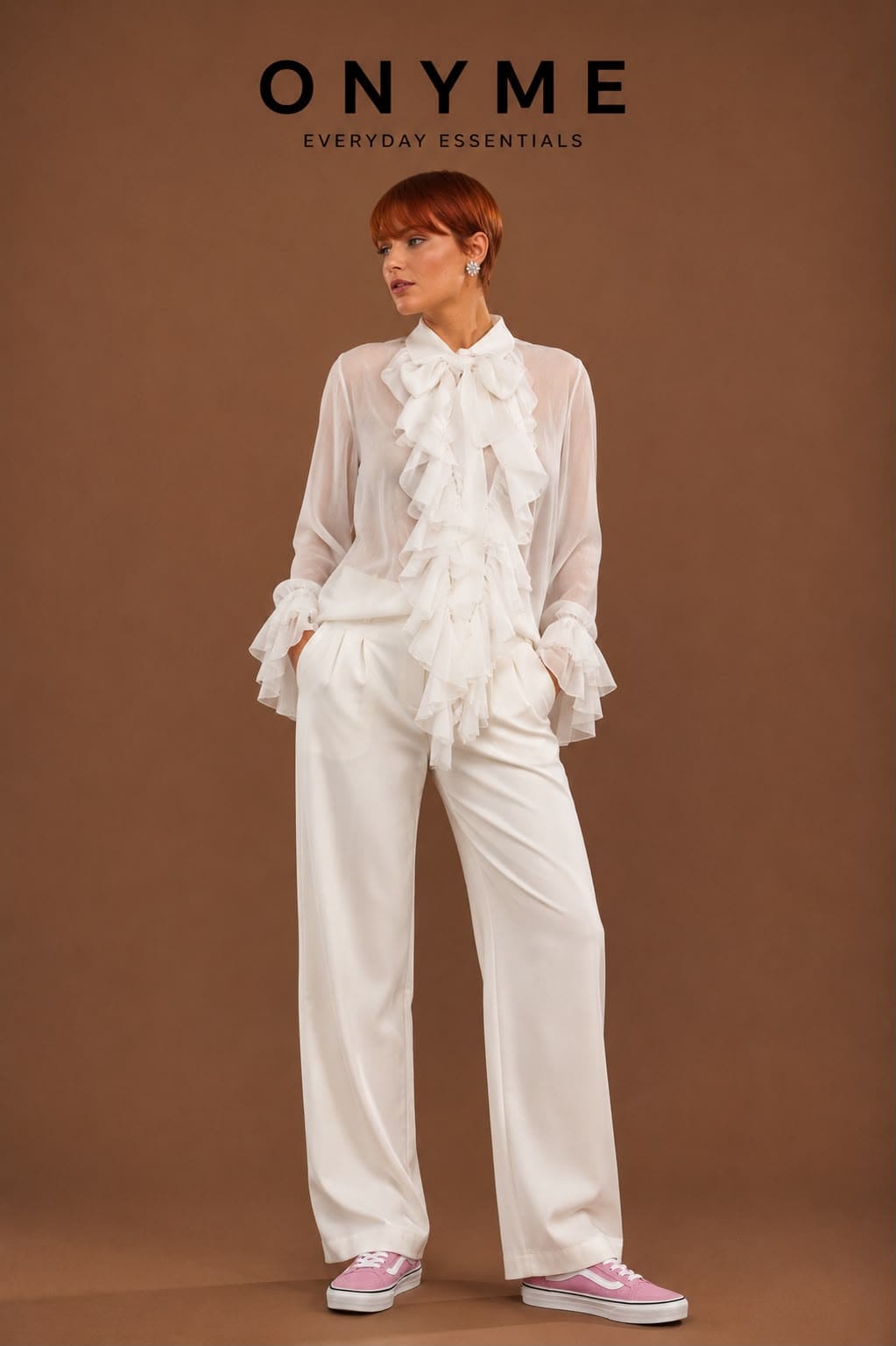 Camicia bianca manica a sbuffo