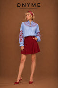 Camicia azzurra con ricamo Altamira Milano