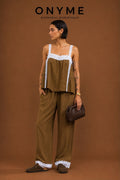 Set pizzo verde oliva Lumina