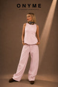 Completo rosa denim leggero