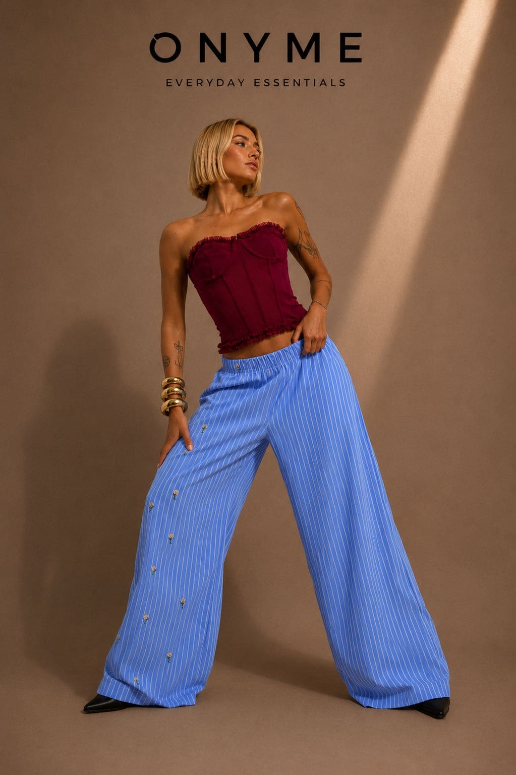 Pantalone righe e fiori Altamira Milano