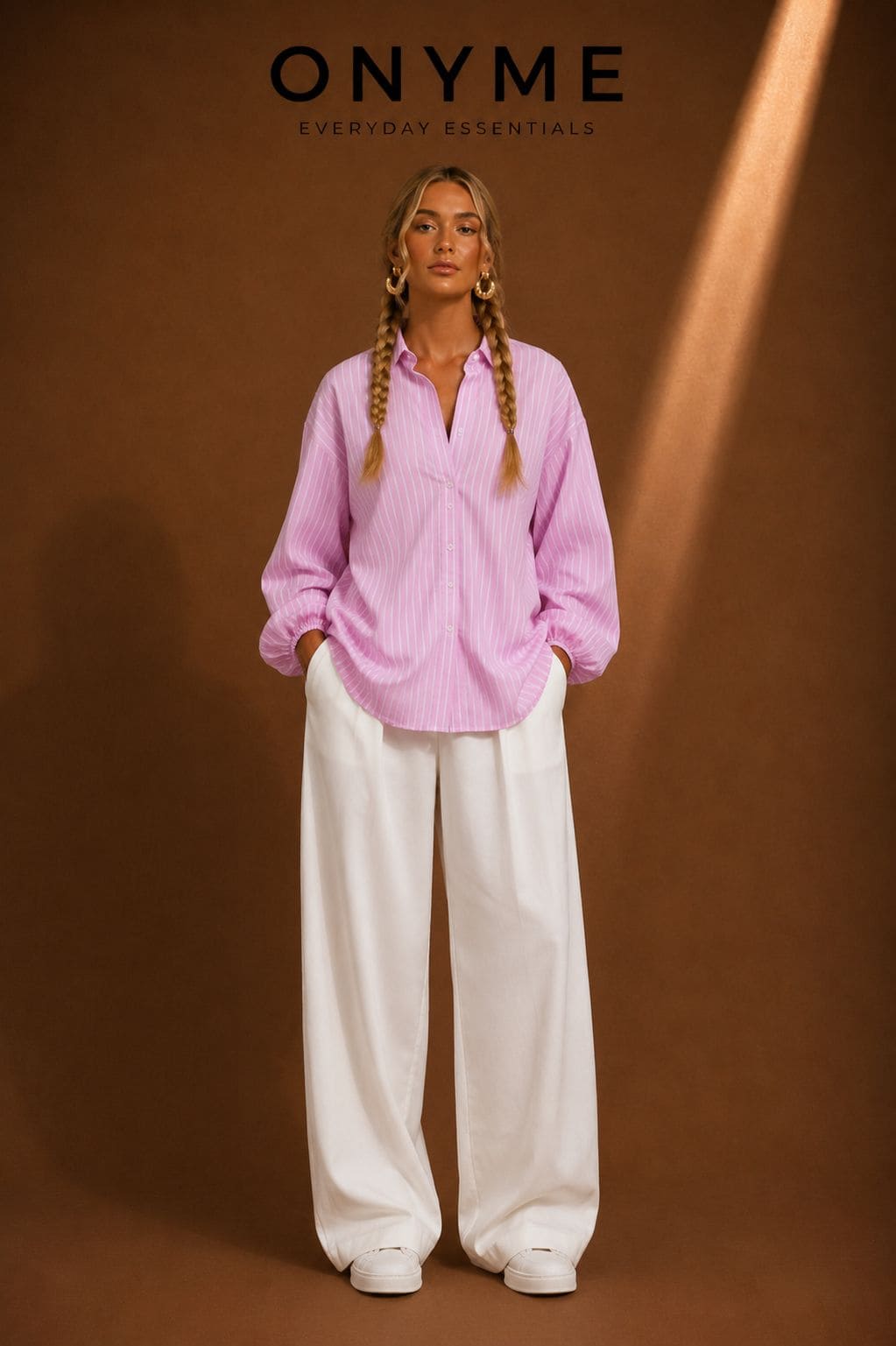 Camicia a righe rosa